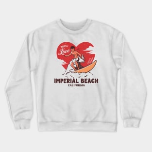 Vintage Surfing You'll Love Imperial Beach, California // Retro Surfer's Paradise Crewneck Sweatshirt